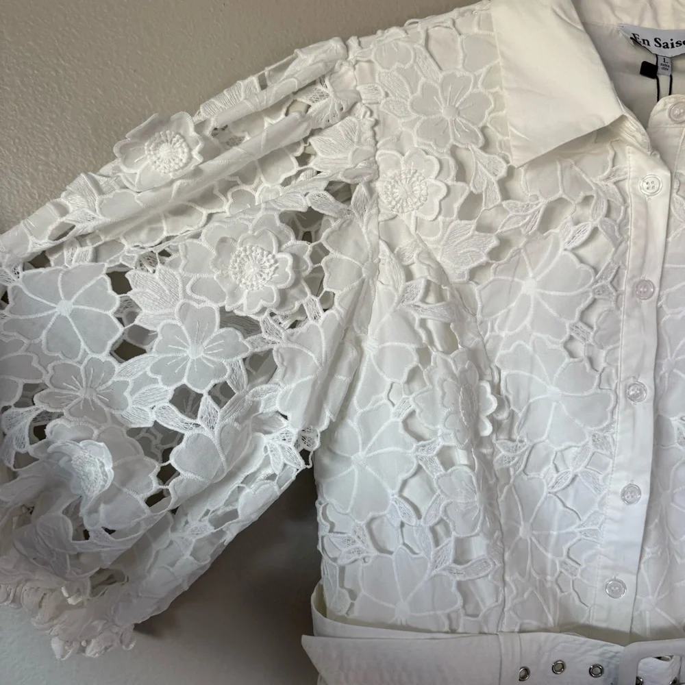 En Saison Ottis Cutwork Floral Mini Dress - Picture 4 of 8
